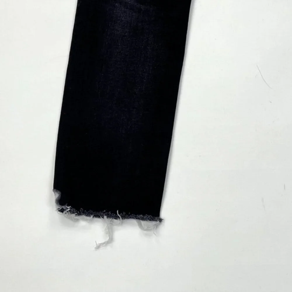 R13 Italy Kate Skinny Raw Hem Jeans Dark Moon Women 26 Stretch Cotton Distressed